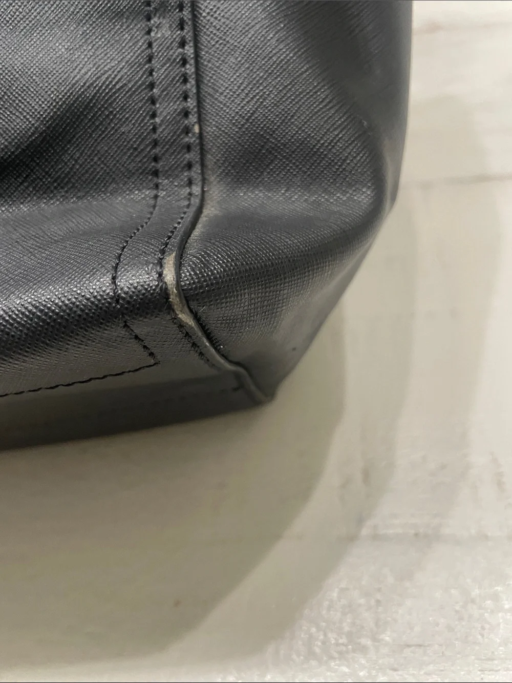 Tory Burch Black Leather Carryall Tote with Gold Logo